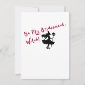 Wees mijn bruidsmeisje, heks! Rode uitnodiging voo (Voorkant)