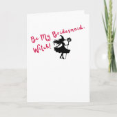 Wees mijn bruidsmeisje, heks! Rode uitnodiging voo (Voorkant)