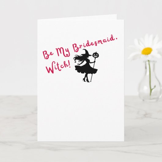 Wees mijn bruidsmeisje, heks! Rode uitnodiging voo (Kleine Plant)