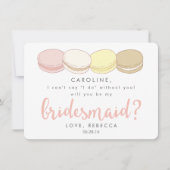 Wees mijn bruidsmeisje Kaart | franse macarons (Voorkant)