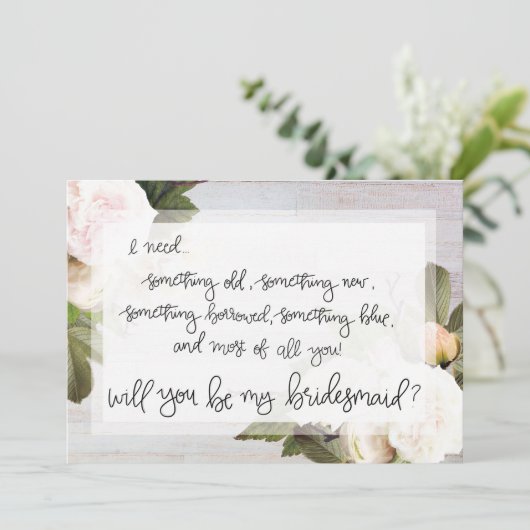 Wees mijn bruidsmeisje | Kaart om bruidsmeisjes te (Staand voorkant)