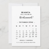 Wees mijn bruidsmeisje kalender voorstel + Info ka Kaart (Voorkant)