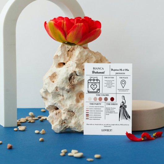 Wees mijn bruidsmeisje kalender voorstel + Info ka Kaart