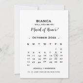 Wees mijn bruidsmeisje kalender voorstel + Info ka Kaart (Voorkant)