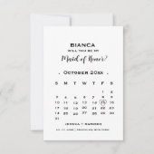 Wees mijn bruidsmeisje kalender voorstelkaart (Voorkant)