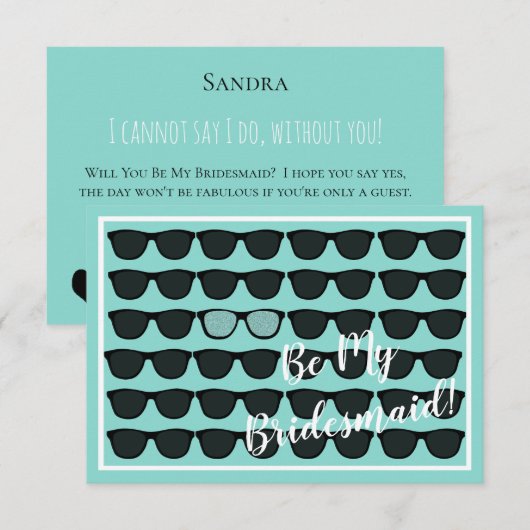 Wees mijn bruidsmeisje Maid of Honor Bruids Tiara  Kaart (Voorkant / Achterkant)