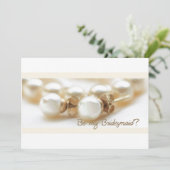 Wees mijn bruidsmeisje - pareloorringen in beige kaart (Staand voorkant)