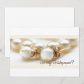 Wees mijn bruidsmeisje - pareloorringen in beige kaart (Voorkant / Achterkant)