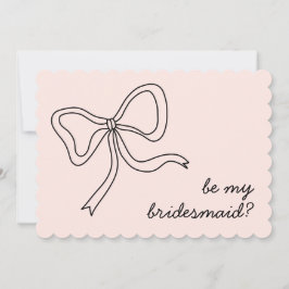 Wees mijn bruidsmeisje Roze Strik Bruidsmeisje Voo Kaart