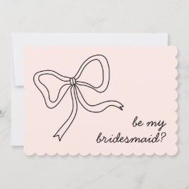 Wees mijn bruidsmeisje Roze Strik Bruidsmeisje Voo Kaart