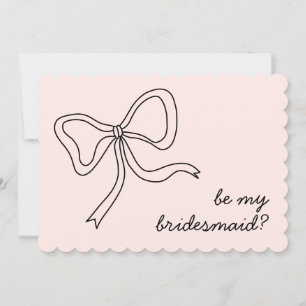 Wees mijn bruidsmeisje Roze Strik Bruidsmeisje Voo Kaart