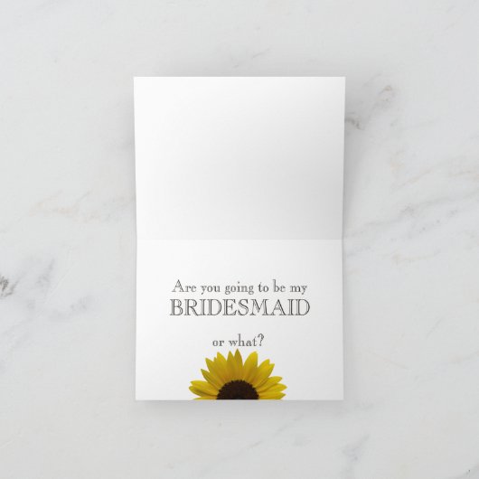 Wees mijn bruidsmeisje rustieke zonnebloem (Binnen)