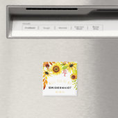 Wees mijn bruidsmeisje rustieke zonnebloemen bruil magneet (Insitu (Vaatwasser))