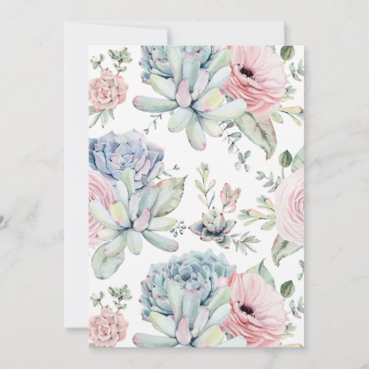 Wees mijn bruidsmeisje |  succulente bloem kaart (Achterkant)