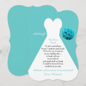 Wees mijn bruidsmeisje trouwjurk op Aqua Kaart (Voorkant / Achterkant)