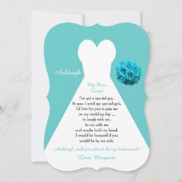 Wees mijn bruidsmeisje trouwjurk op Aqua Kaart