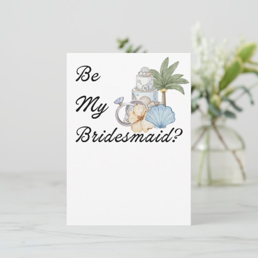 Wees mijn bruidsmeisje? Uitnodiging Voorstel Stran (Staand voorkant)