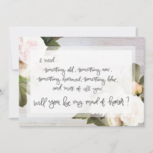 Wees mijn bruidsmeisje van eer | Bruidsfeest vraag Kaart (Voorkant)
