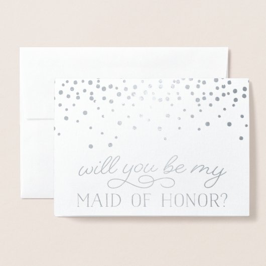 Wees mijn bruidsmeisje van eer | Gepersonaliseerde Folie Kaarten (Voorkant met envelop)