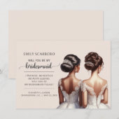 Wees mijn bruidsmeisje voorstel Afro-Amerikaans Kaart (Voorkant / Achterkant)