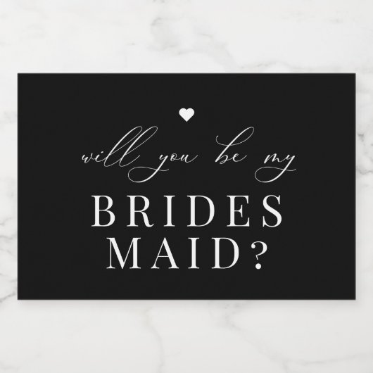 Wees mijn bruidsmeisje voorstel mousserende wijn l sparkling wijnetiket (Enkel label)