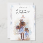 Wees mijn bruidsmeisje Waterverf rustieke cowboy b Kaart (Voorkant)