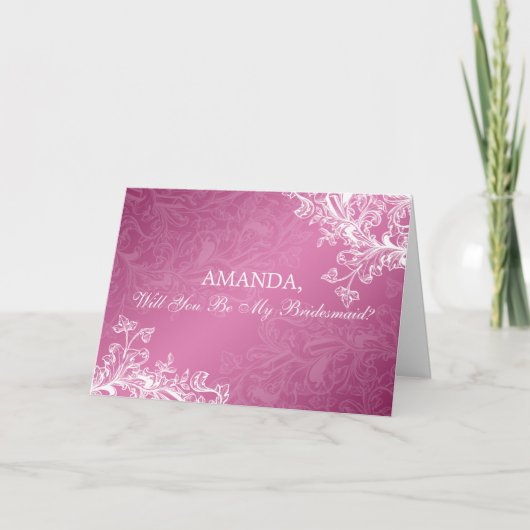 Wees mijn bruidsmeisje  wervelingen roze (Voorkant)