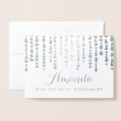 Wees mijn bruidsmeisje zilveren folie "onder de st folie kaarten (Voorkant met envelop)