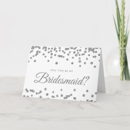Wees mijn bruidsmeisje zilveren glitter Confetti w