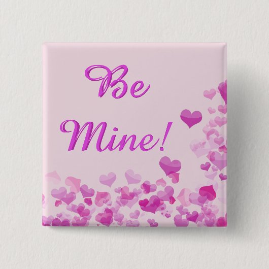 Wees mijn Button met roze harten (Voorkant)