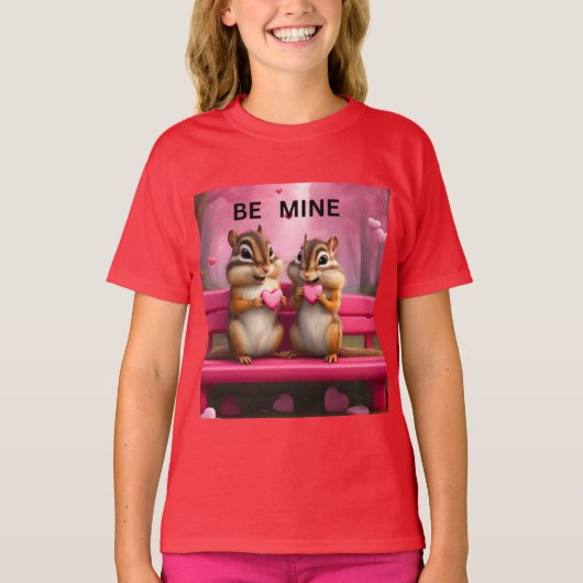 Wees mijn Chipmunks en snoep Hearts T-shirt (Voorkant)