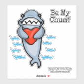Wees mijn Chum Shark Valentijn Sticker (Vel)