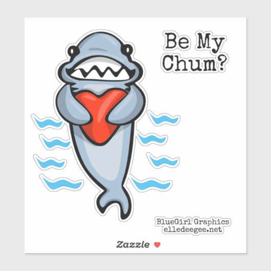 Wees mijn Chum Shark Valentijn Sticker (Vel)