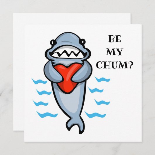 Wees mijn Chum Valentijn Shark Kaart (Voorkant / Achterkant)