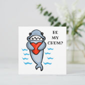 Wees mijn Chum Valentijn Shark Kaart (Staand voorkant)