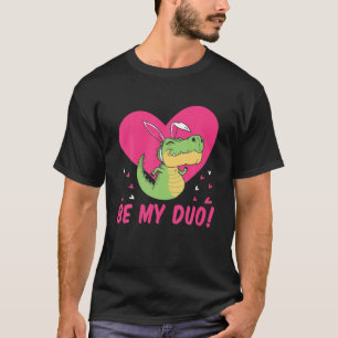 Wees mijn duo Cute Flying Dinosaur Valentijnsdag D T-shirt