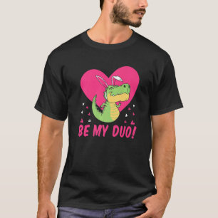 Wees mijn duo Cute Flying Dinosaur Valentijnsdag D T-shirt