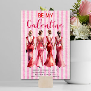 Wees mijn Galentijnse Uitnodiging Ik Chic Pink & R