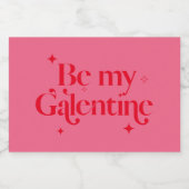 Wees mijn Galentine Friend Valentijn Red Pink Sparkling Wijnetiket (Enkel label)