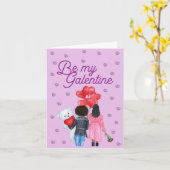 Wees mijn Galentine - Galentine's Day Card Kaart (Gele Bloem)