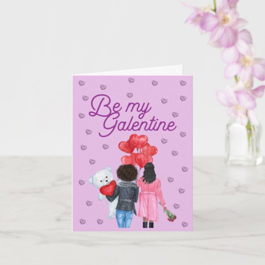 Wees mijn Galentine - Galentine's Day Card Kaart (Orchidee)
