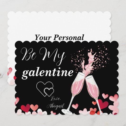  Wees mijn Galentine Kaart (Voorkant / Achterkant)