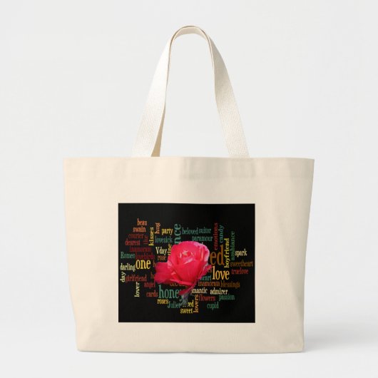Wees mijn gelukkige Valentijn onder de blauwe heme Grote Tote Bag (Voorkant)