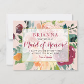 Wees mijn getuige Rustieke Burgundy Blush Bruiloft Kaart (Voorkant)