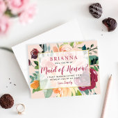 Wees mijn getuige Rustieke Burgundy Blush Bruiloft Kaart