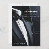 Wees mijn getuige verzoek black tie bruiloft  kaart (Voorkant)