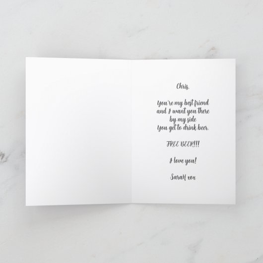 Wees mijn getuige verzoek voorstelkaart (Binnen)