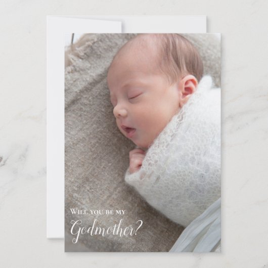Wees mijn godmoeder, volledige fotouitnodiging kaart (Voorkant)
