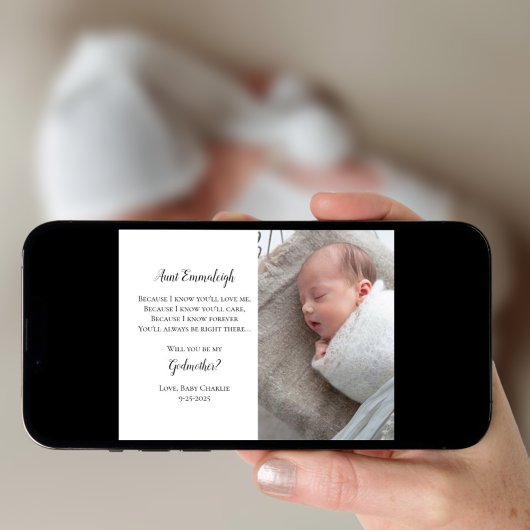 Wees mijn godmoeder-voorstel Fotouitnodiging Kaart