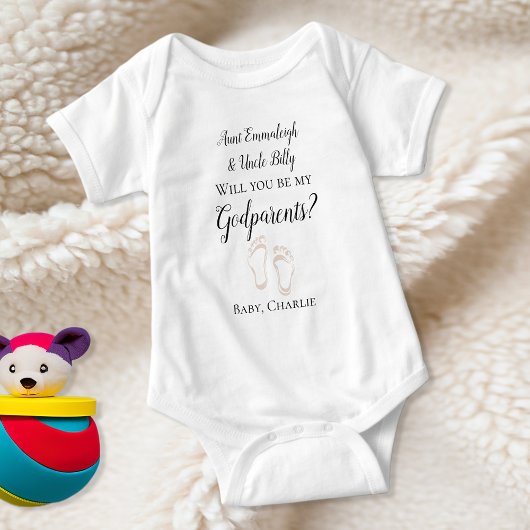 Wees mijn godouders Baby Feet Baby Bodysuit